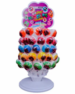 DIP LOKO LOLLIPOP OLHOS MONSTERS SORTIDOS 15G DISPLAY C/60UN (60X15G)